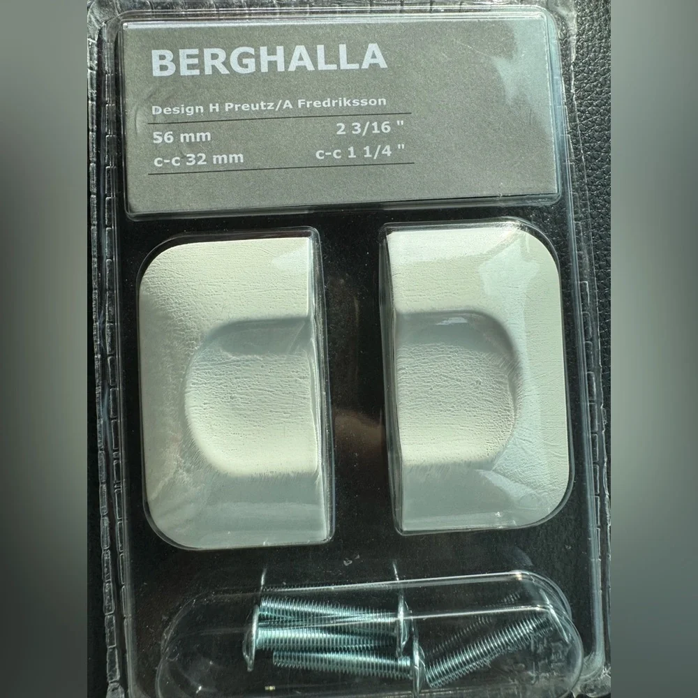 Ikea Berghalla Drawer Pull Cabinet Handle White 2 3/16